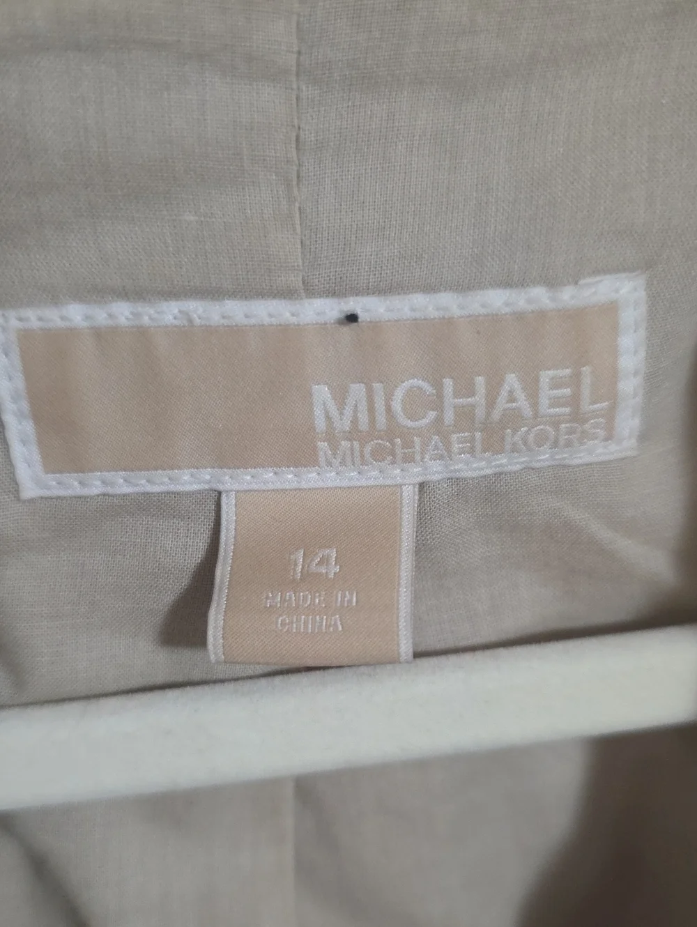 Michael Kors Beige Linen-Blend Tailored Blazer